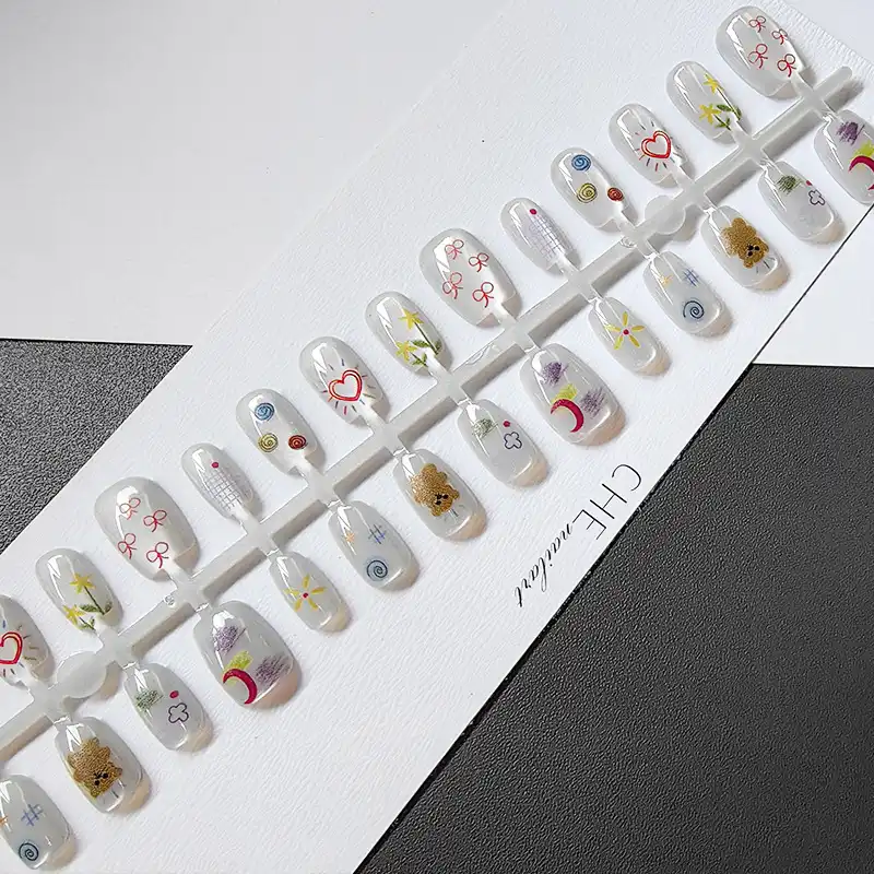 Fake nails 30 pieces without glue and sticker