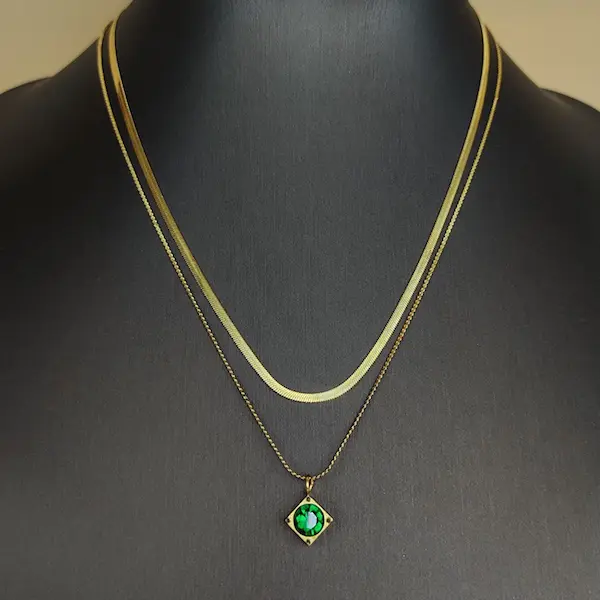 Green diamond double chain 24