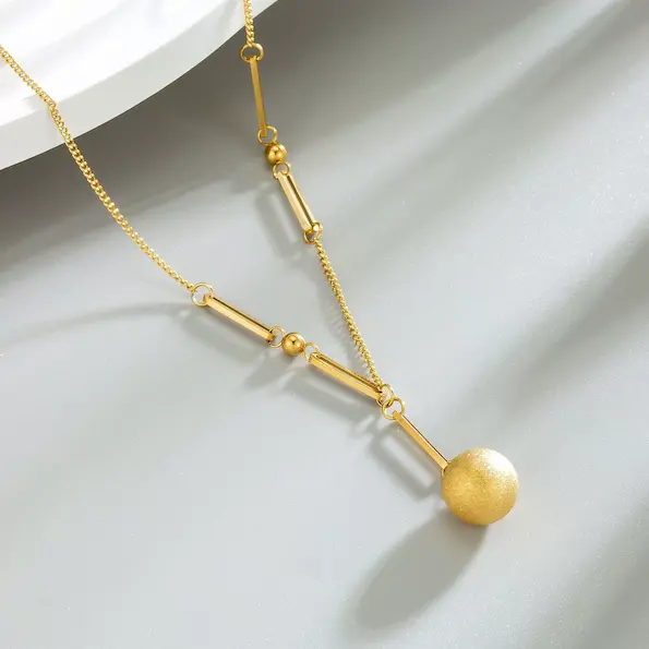 frosted gold ball necklace 31