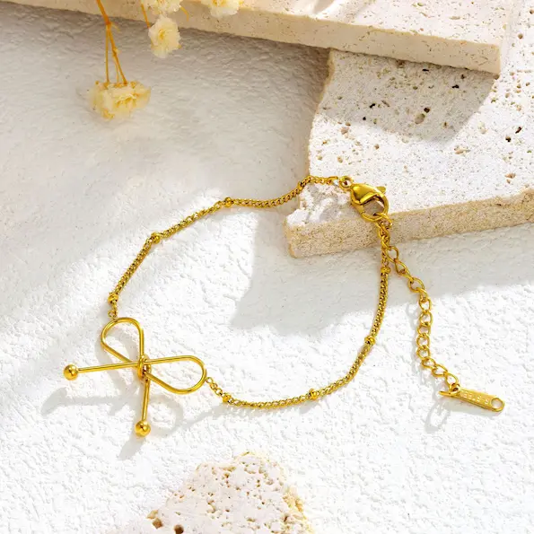 Retro bow gold bracelet 46
