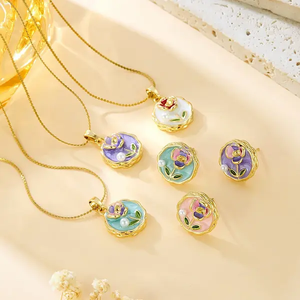 Painted oil-flower necklace 51