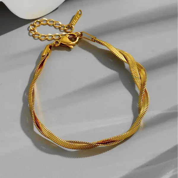 Double layer flat necklace 98