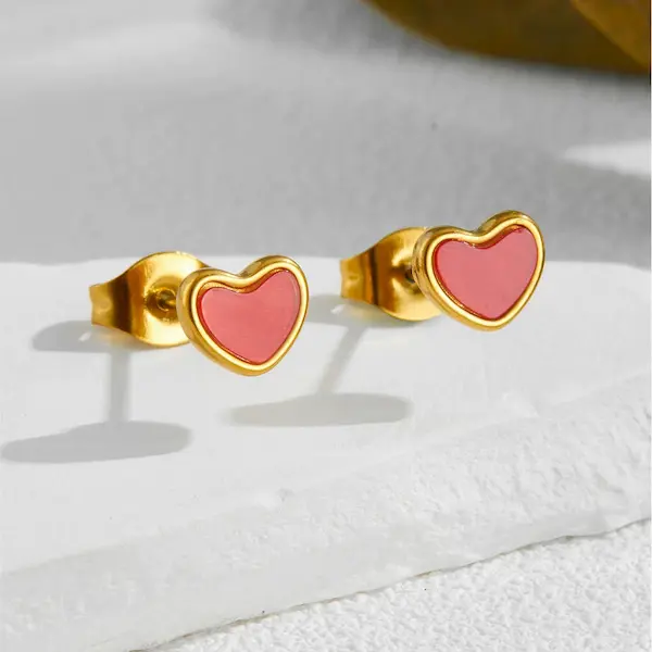 Red Heart Stud Earrings 103