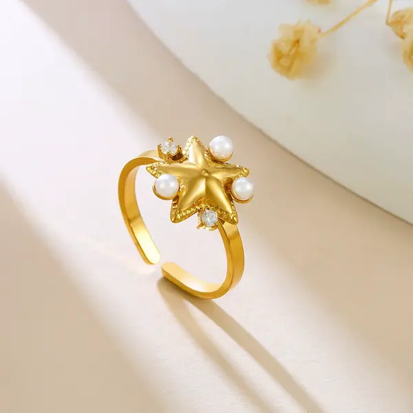 Six pointed star adjustable ring 143