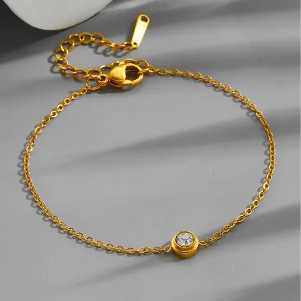 Single diamond minimal bracelet 158