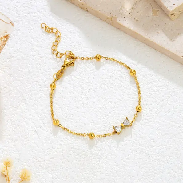 Diamond set bow gold bracelet 178