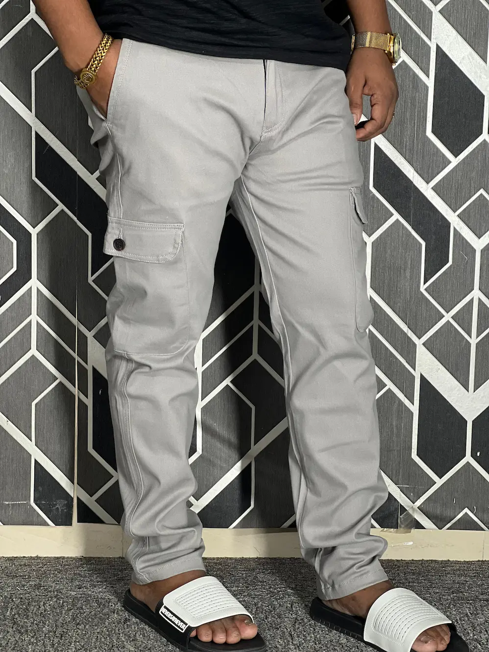 Premium Cargo Pant Silver  Color 42