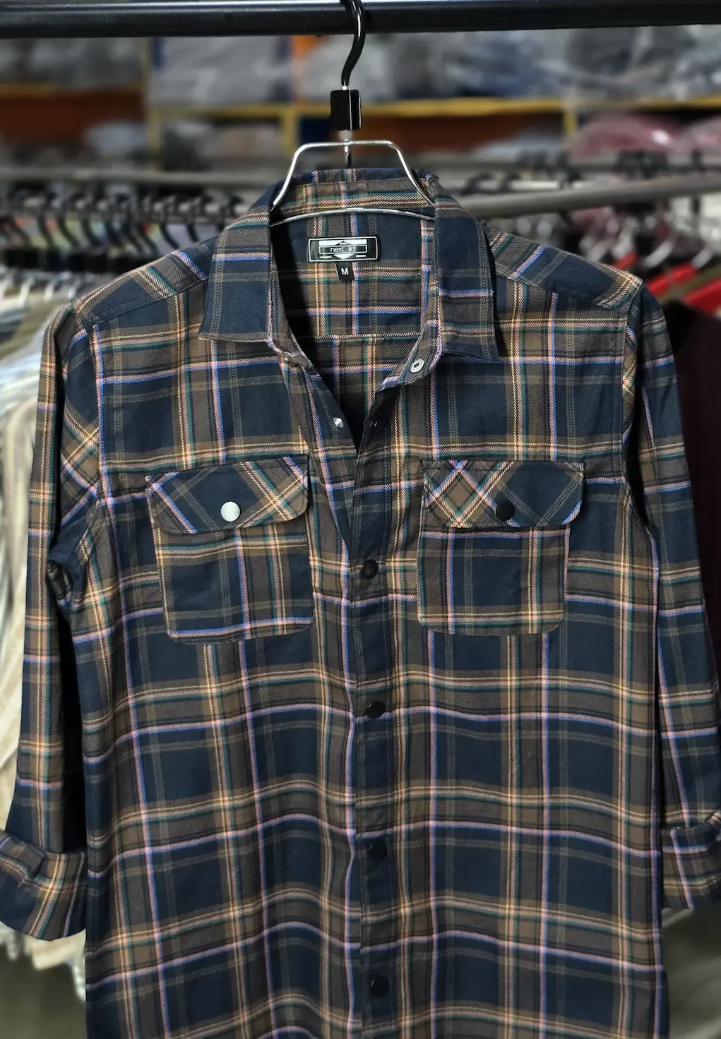 Premium Check Full-Sleeve Shirt Navy Color 62