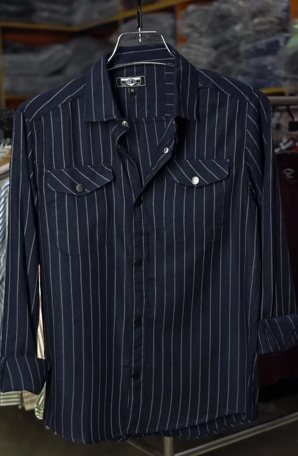 Premium Double Pocket Full-Sleeve Shirt Black  Color 115