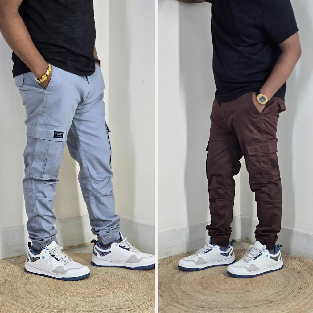 Premium Stretch Cotton Cargo Joggers Combo– Comfort Fit | Casual & Streetwear Style 146