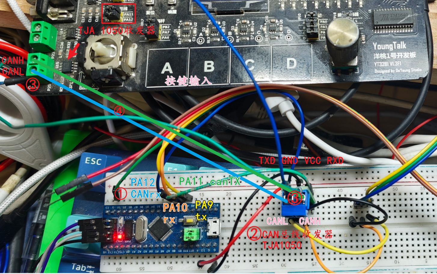 CAN总线连接示意图