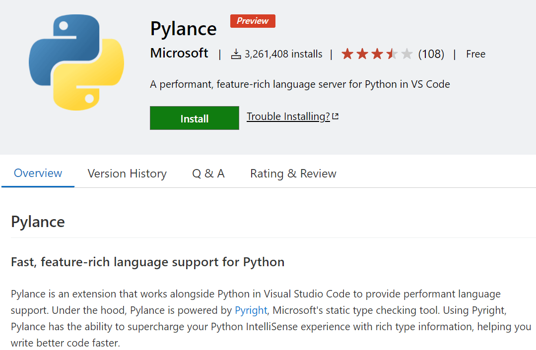 Python : Reinstall Python/Pylance extension