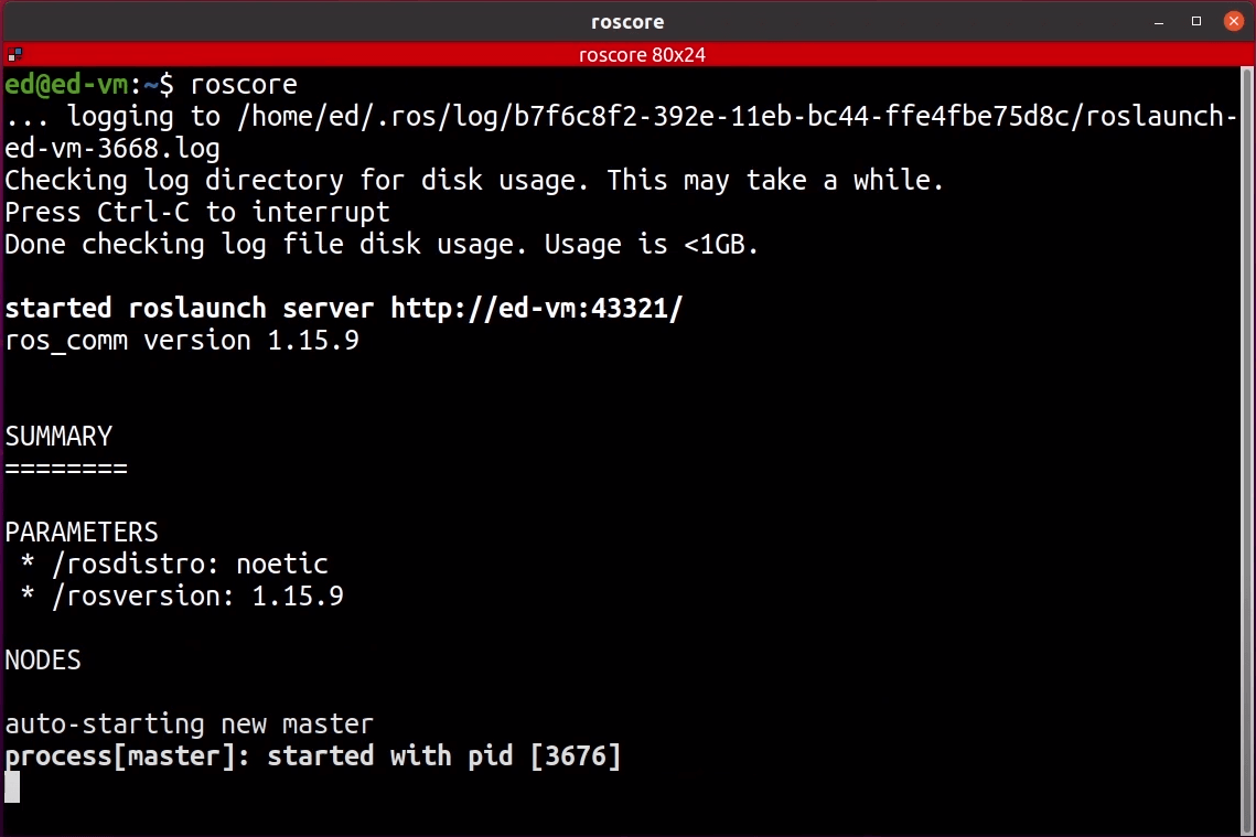 ROS Noetic running in Ubuntu