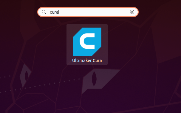 Cura on Ubuntu applications drawer