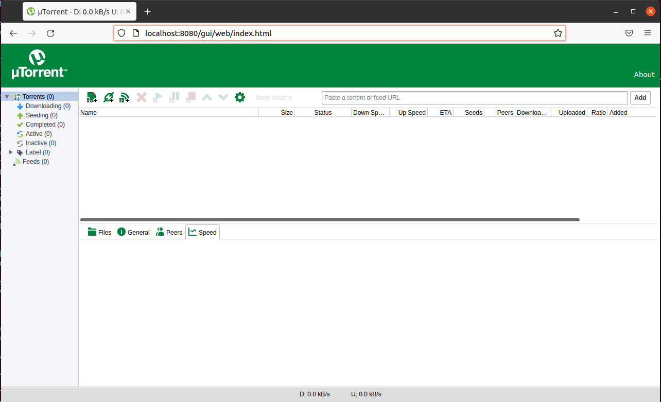Access uTorrent web-based interface using a web browser