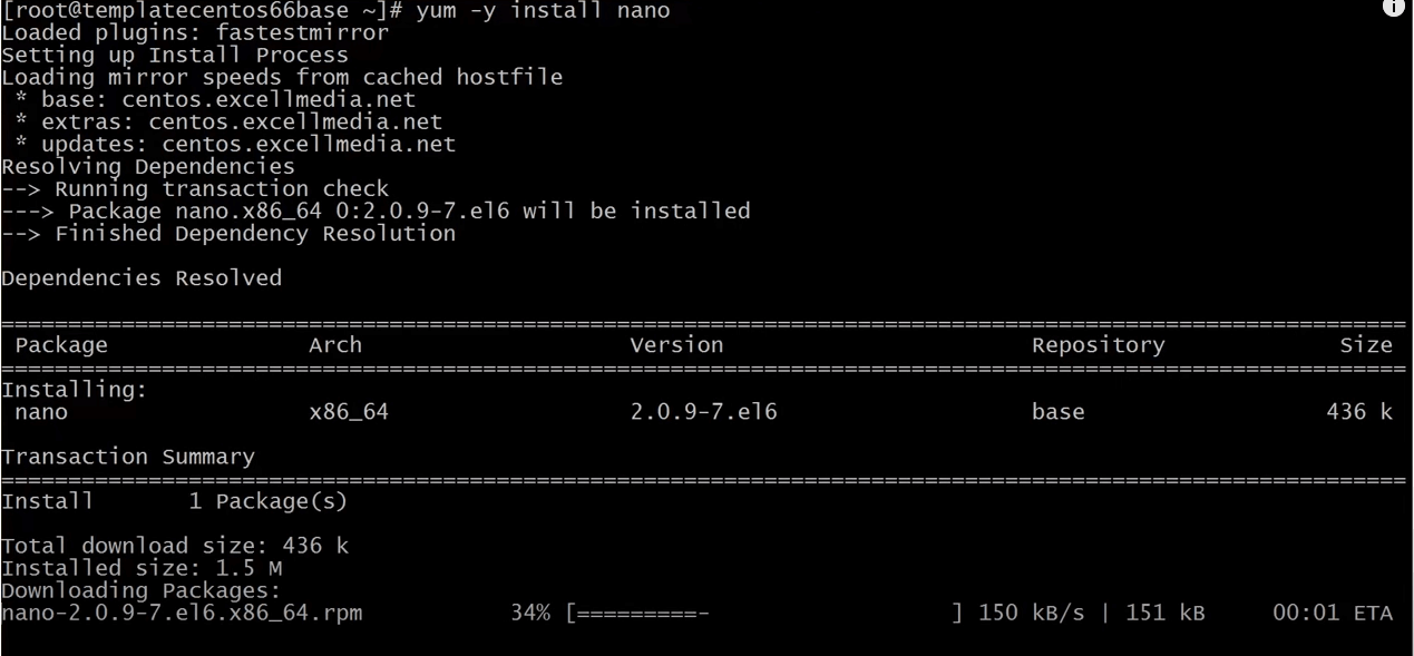 Install Nano Centos