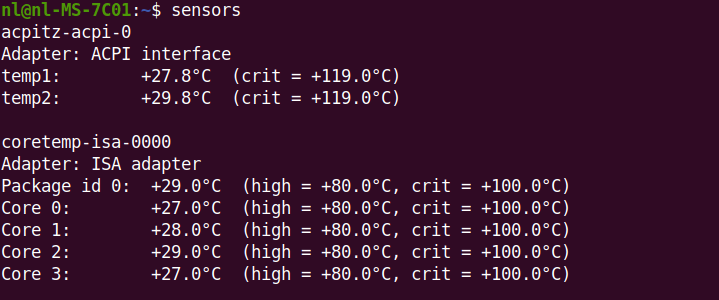 ubuntu temperature monitor