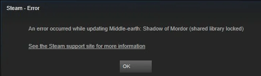 shared library locked message on Steam