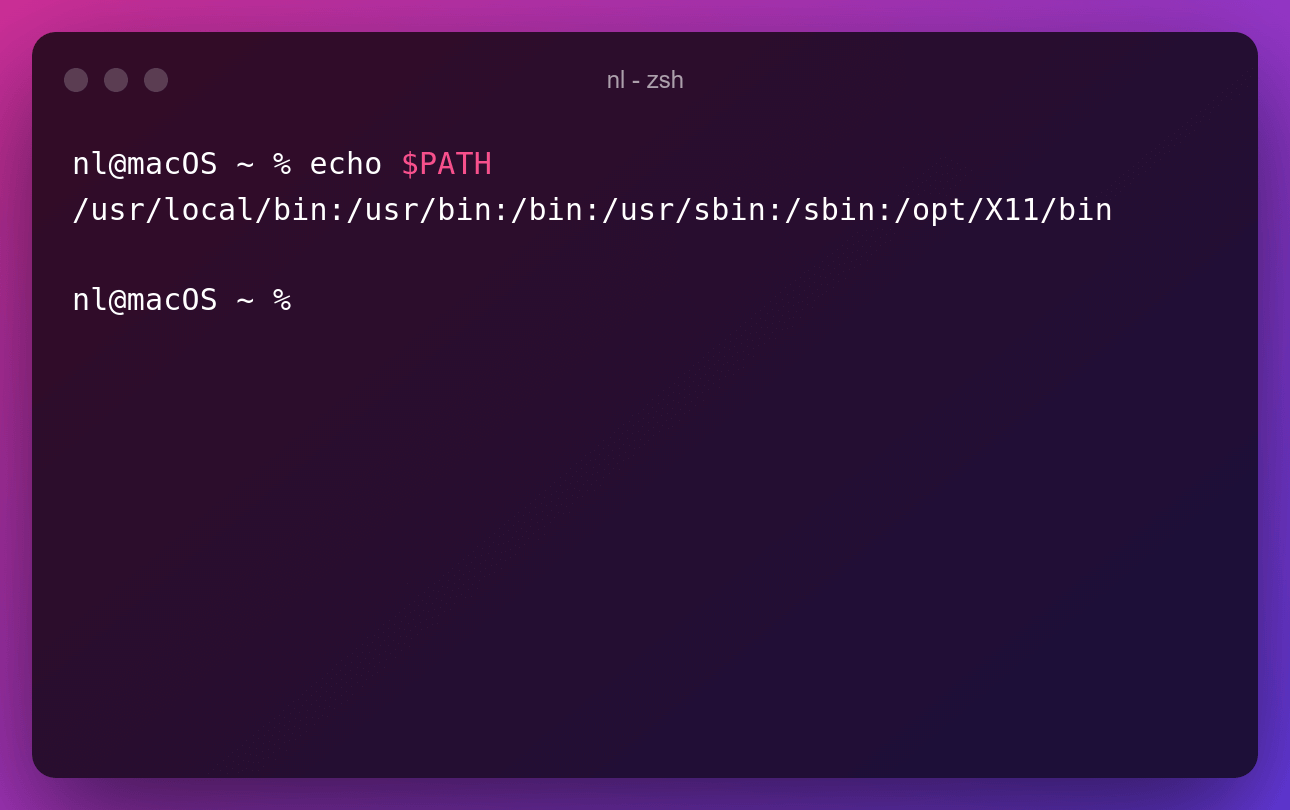 Check your PATH environment variable on macos