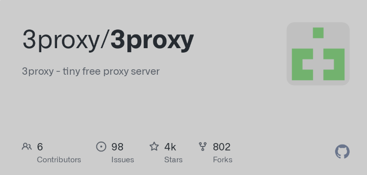 内网服务器利用跳板机代理访问公网：3Proxy