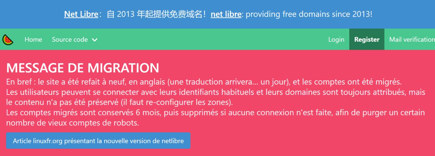 Net Libre免费提供二级域名，支持A/CNAME/MX等解析方式