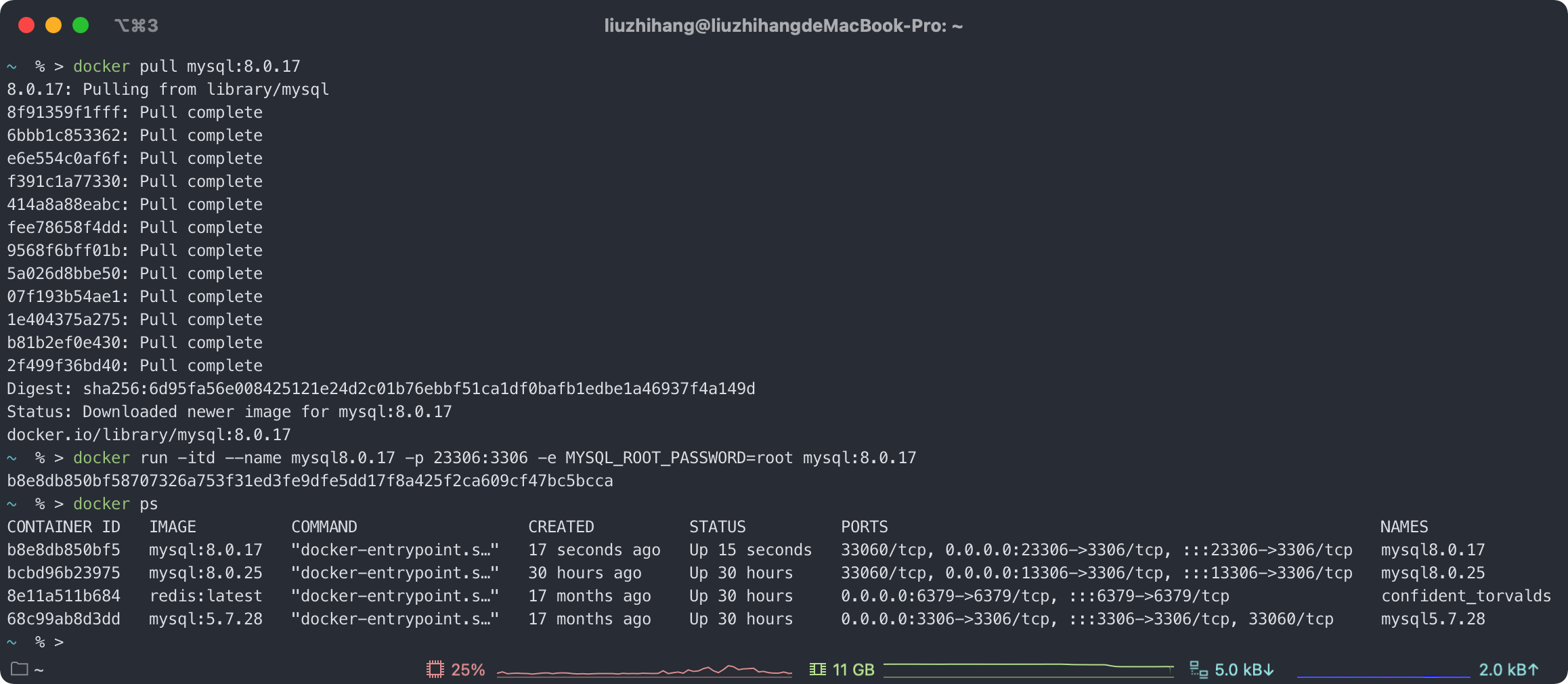 docker mysql root password