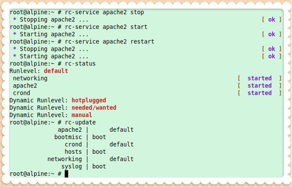 Alpine Linux Init System Commands