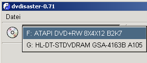 Bedienelement: Laufwerksauswahl in Windows