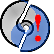 Icon: Damaged medium with error correction data