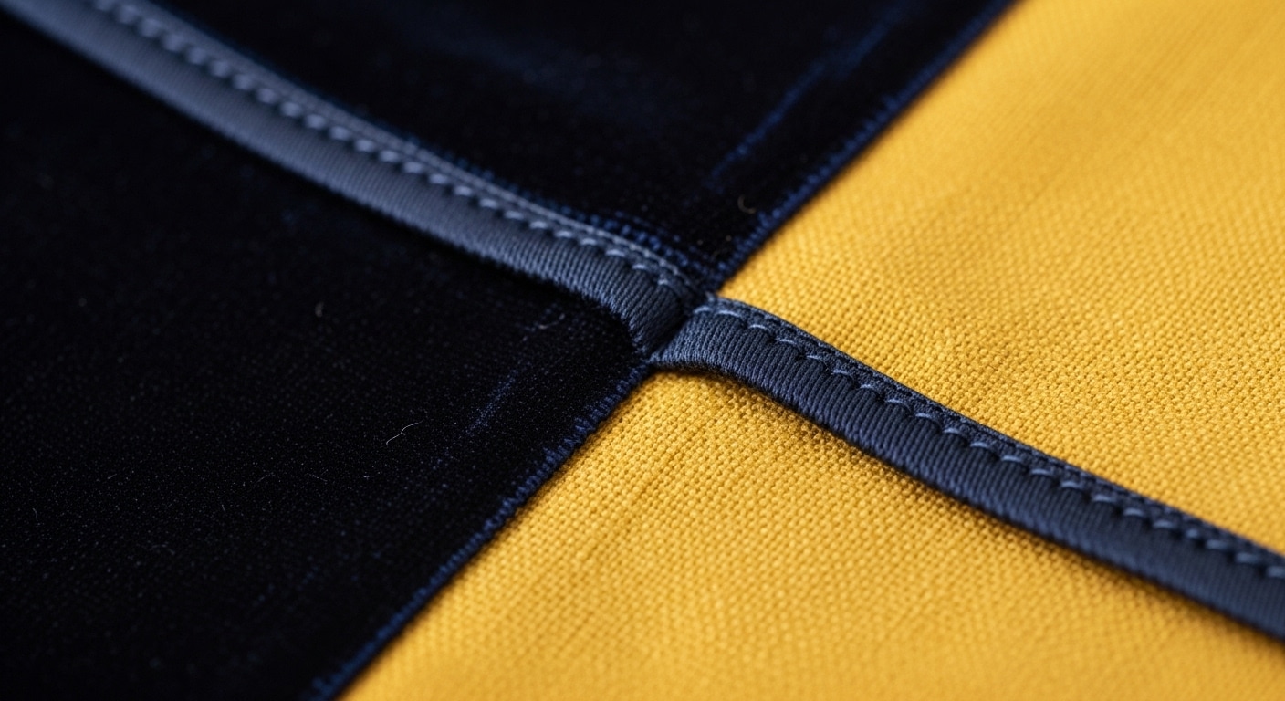 Стык контрастных тканей