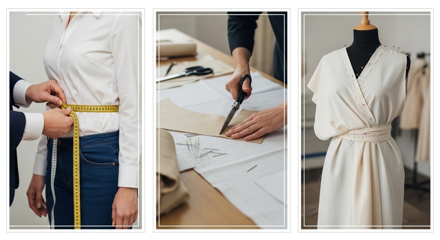 5339 Детальный план: рука мастера пришивает мелкий жемчуг к кружевному лифу платья, создавая уникальный декор