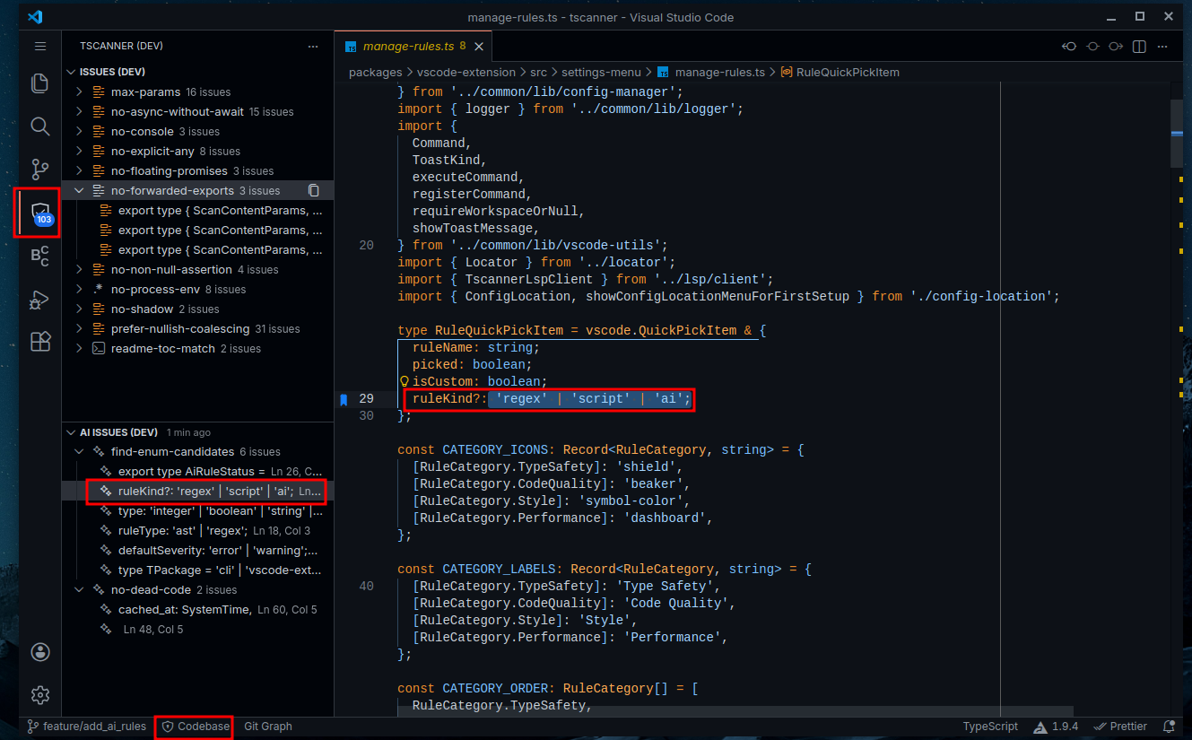 Mostrando issues em tempo real enquanto digitamos
