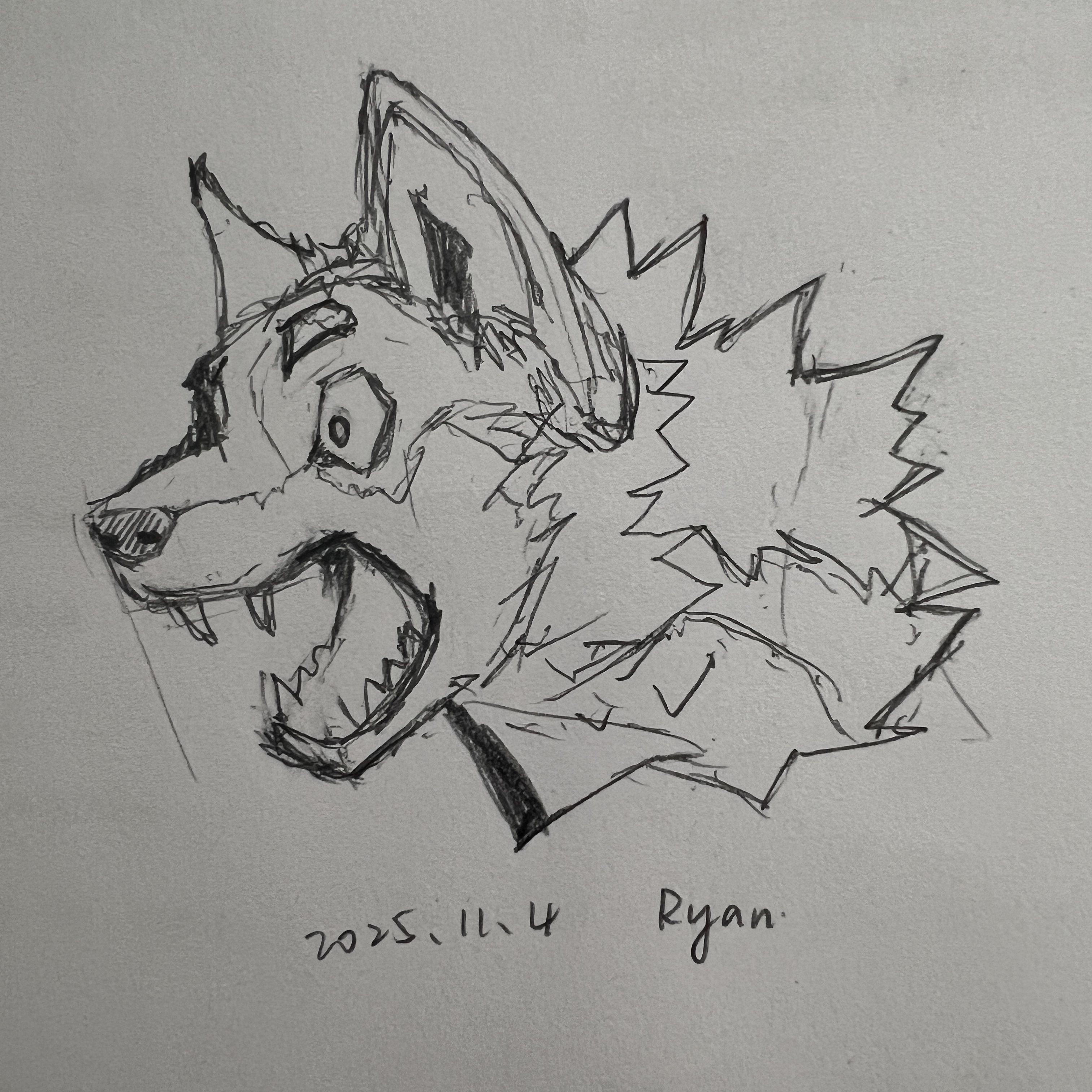 临摹习作（惊讶小狼）