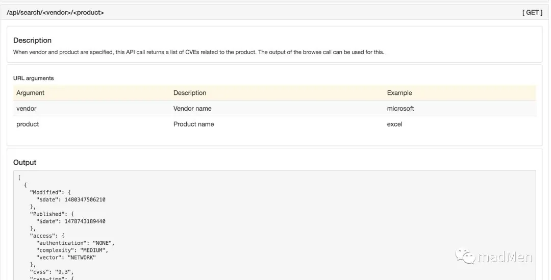 CVE API 查询结果