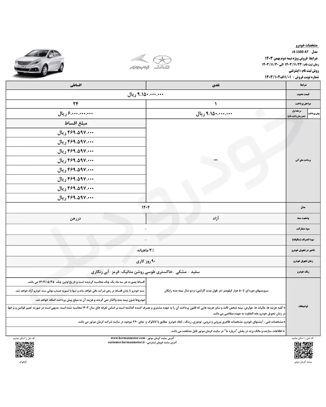 قیمت و شرایط فروش جدید محصولات کرمان موتور – بهمن ۱۴۰۳ قیمت و شرایط فروش جدید محصولات کرمان موتور – بهمن ۱۴۰۳