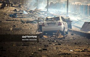 موج انفجار در بندر شهید رجایی خودروها را مچاله کرد