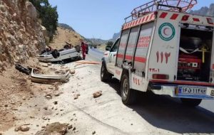 تصادف در جاده شیراز به کازرون یک فوتی و ۳ مصدوم برجا گذاشت