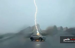 صحنه خارق العاده ایمنی BYD Song Plus با برخورد 3 صاعقه