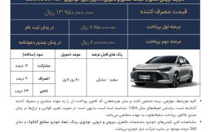 آغاز طرح فروش جدید خودروی سابرینا U5 پلاس (بیجینگ) توسط دیارخودرو