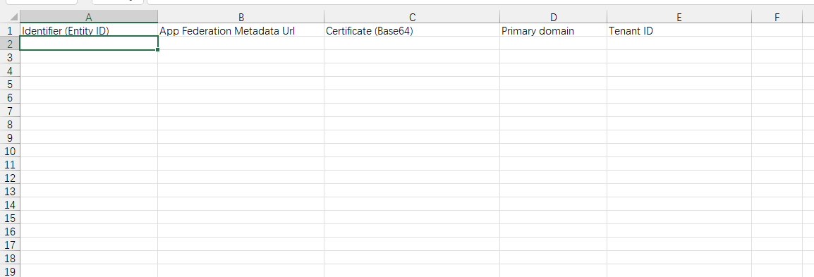 Copy SAML INFO to EXCEL