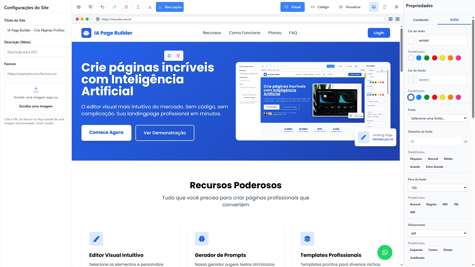 IA Page Builder Dashboard