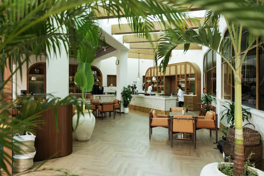 "10DWS interior design project, contemporary furniture arrangement in commercial space, Dubai, UAE"