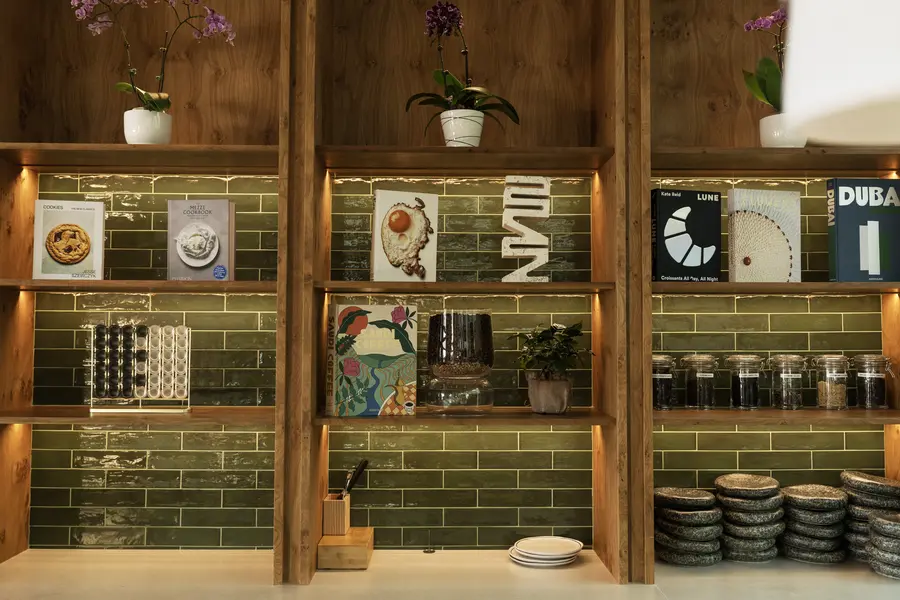 "12dws: Modern interior design rendering showcasing a sleek, minimalist furniture layout in Dubai-based DWS project"