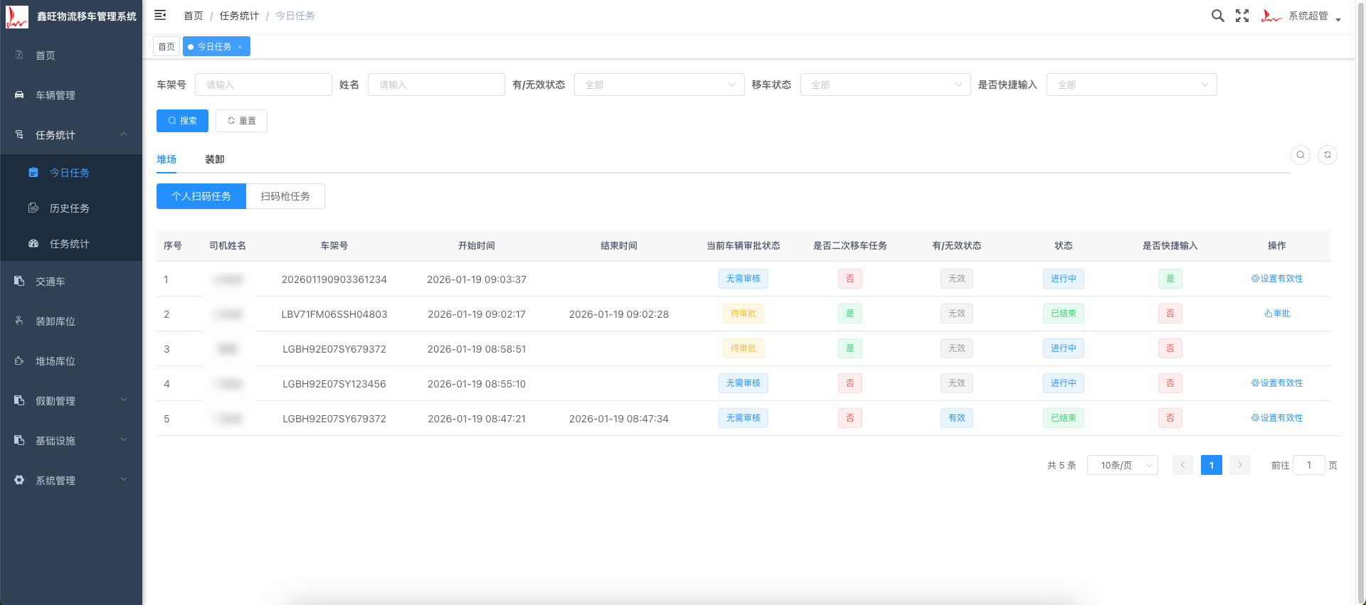 今日任务历史列表