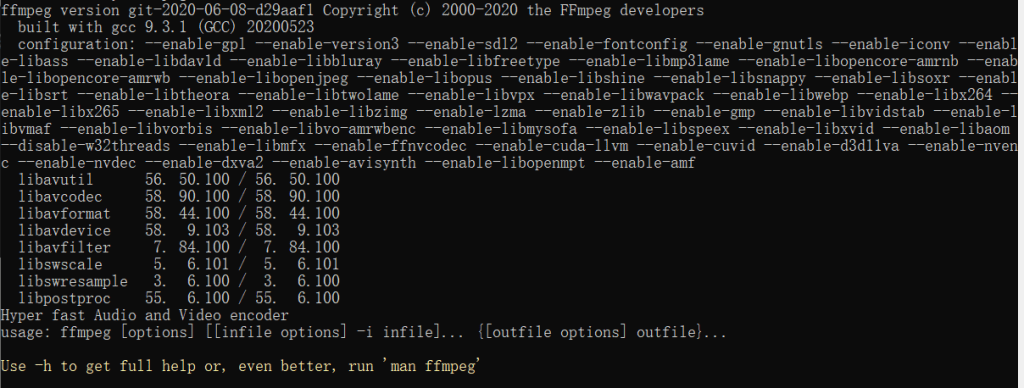 ffmpeg成功