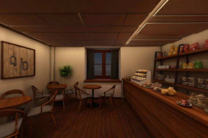 Generated coffee shop world
