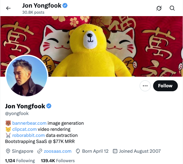 从0到月入10万美金:Jon Yongfook 如何靠“公开构建”打造百万级SaaS帝国