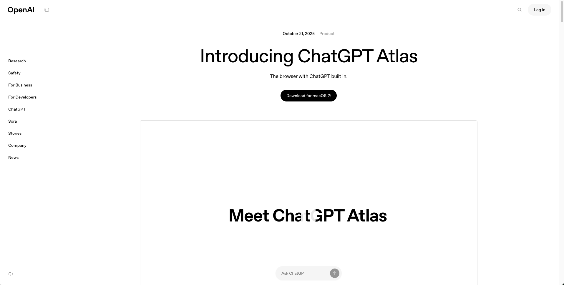 “Atlas时刻”降临:OpenAI 发布 AI 原生浏览器,打响互联网入口的“代理人战争”
