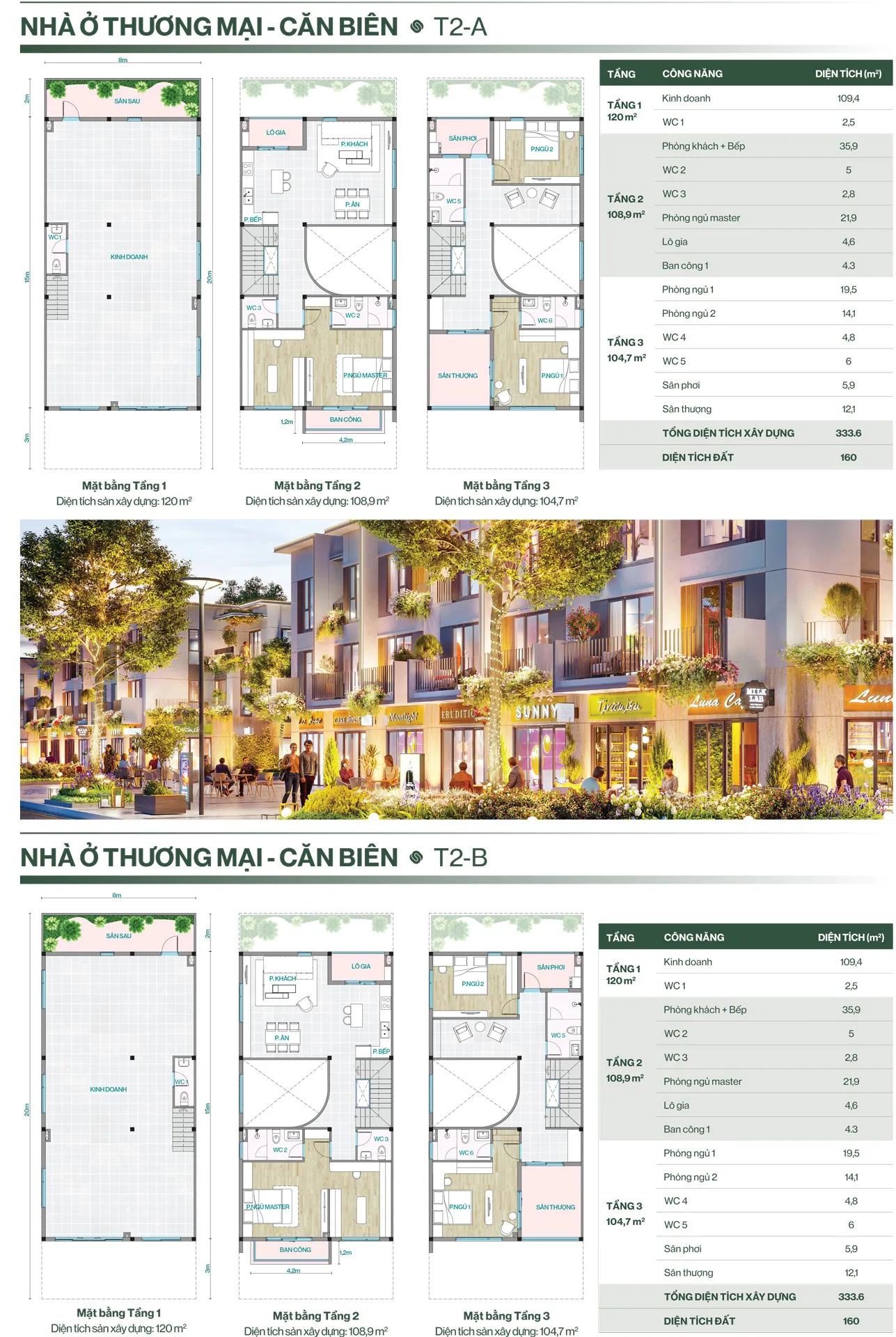 NHÀ PHỐ THƯƠNG MẠI - CĂN BIÊN - T1-2B